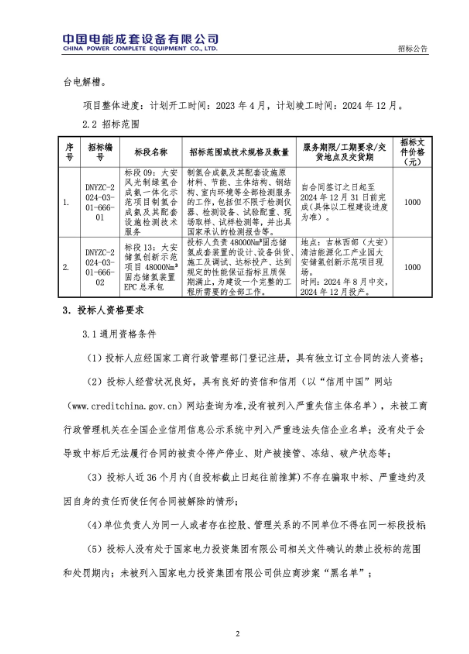 吉電股份大安風光制綠氫合成氨一體化示范項目固態儲氫裝置EPC招標(圖2) 吉電股份大安風光制綠氫合成氨一體化示范項目固態儲氫裝置EPC招標(圖2)